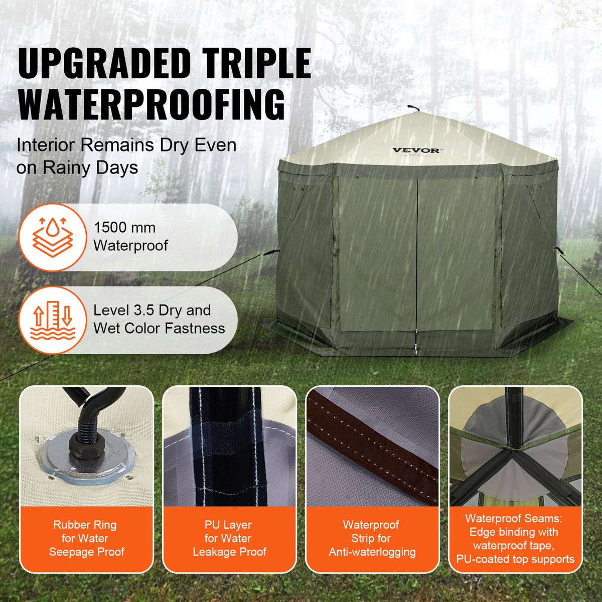 VEVOR Camping Gazebo Screen Tent - Select Your Configuration - ZPSLTJLS10X1F6ZWMV0 - view 3