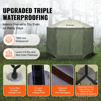 VEVOR Camping Gazebo Screen Tent - Select Your Configuration - ZPSLTJLS10X1F6ZWMV0 - view 3