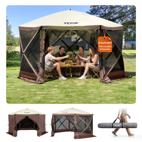 VEVOR Camping Gazebo Screen Tent - Select Your Configuration - ZPSLTJLS115X602MGV0 - view 1