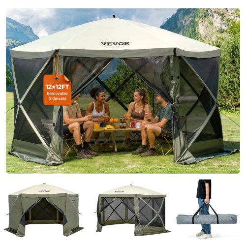 VEVOR Camping Gazebo Screen Tent - Select Your Configuration - ZPSLTJLS12X1117M6V0 - view 1