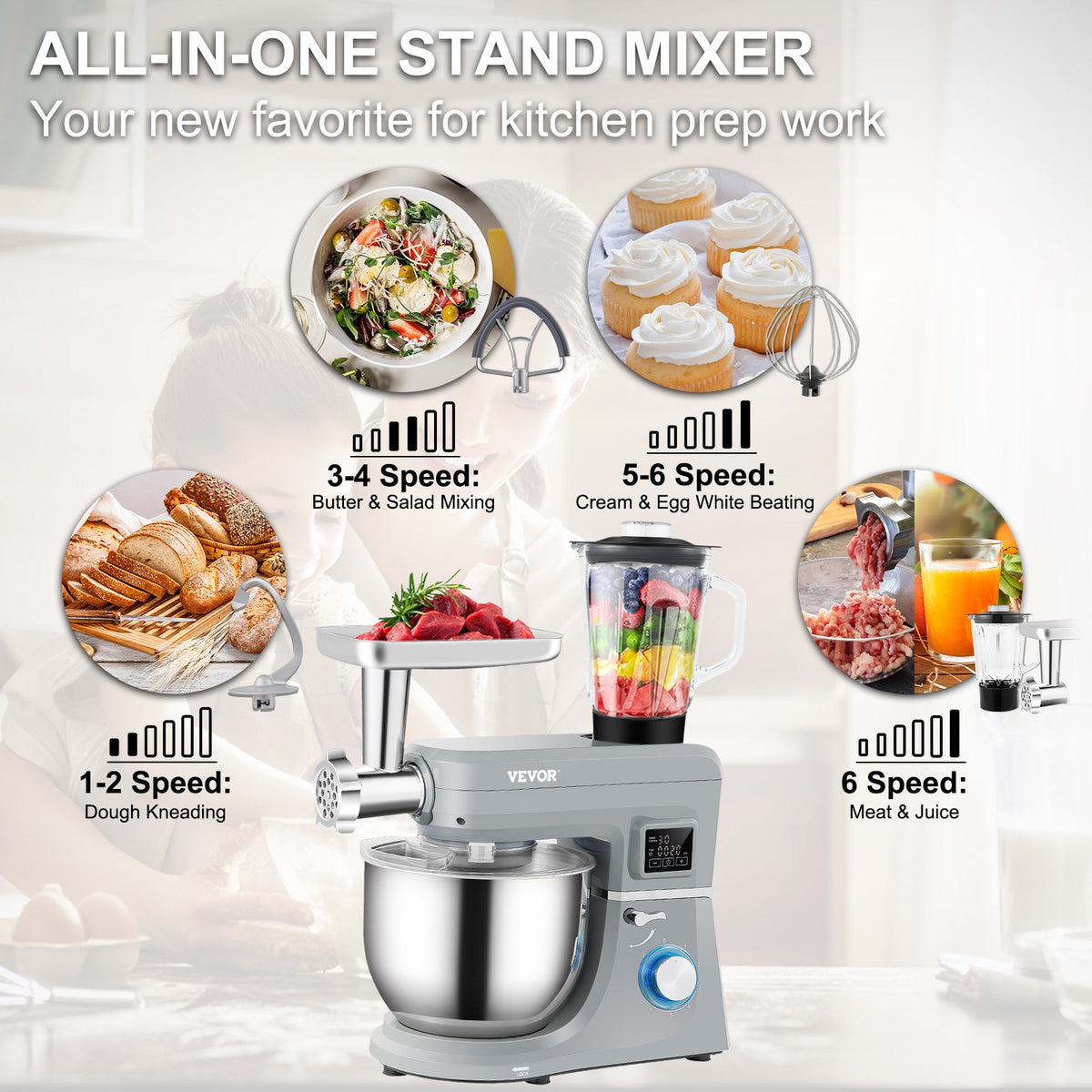 VEVOR Stand Mixer - Select Your Configuration - ZRLLSJBJLSDFJR1CDV1 - view 3