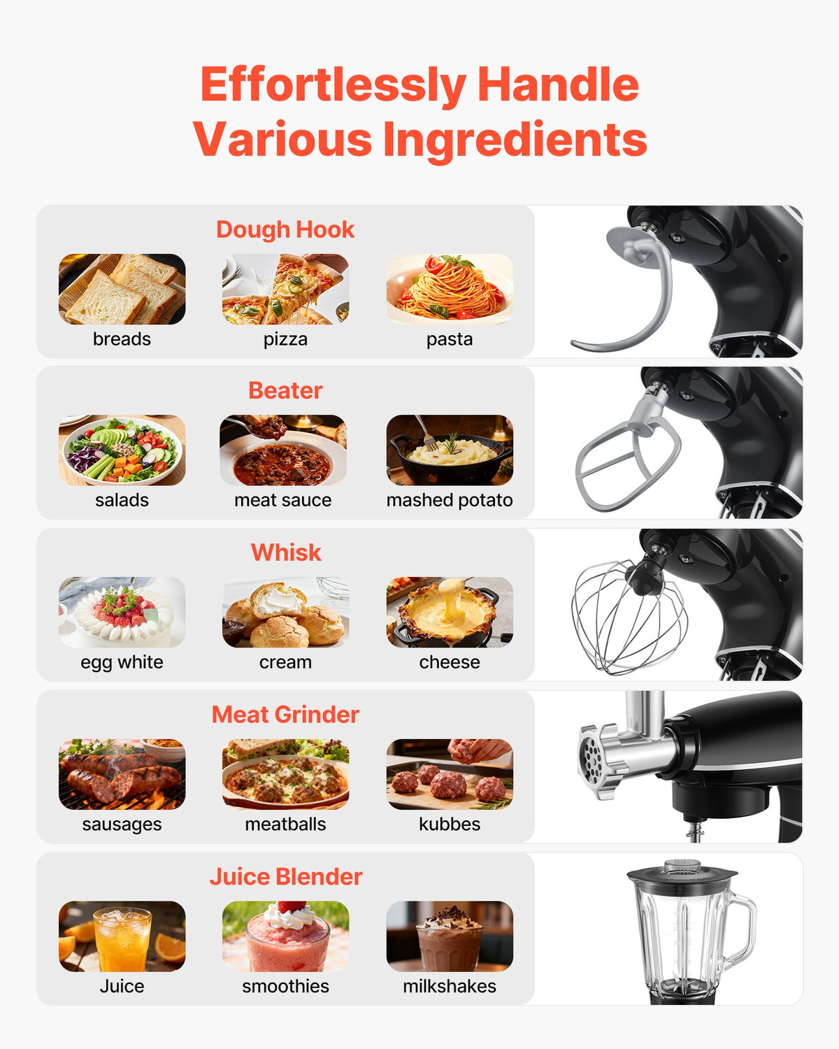 VEVOR Stand Mixer - Select Your Configuration - ZRLTMSJBJHS6K8MXAV1 - view 2