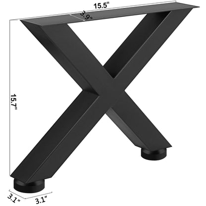 VEVOR X-Shape Steel Table Legs, 16 x 16 in, Set of 2 - view 2