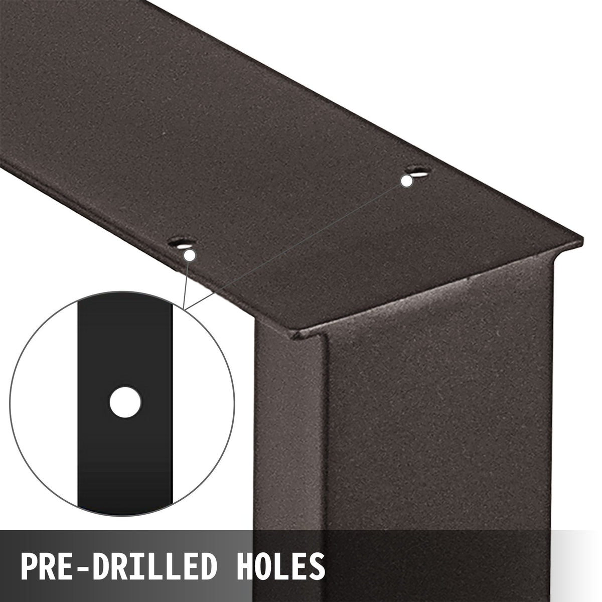 VEVOR Square Steel Table Legs, 28x23 in, Set of 2 - view 3