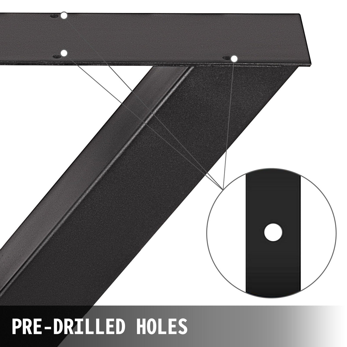VEVOR X-Shape Steel Table Legs, 28x30 in, Set of 2 - view 3