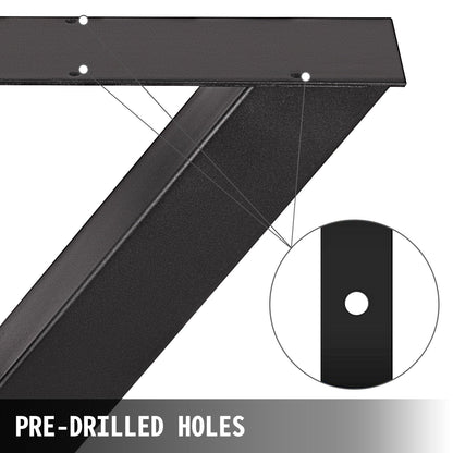 VEVOR X-Shape Steel Table Legs, 28x30 in, Set of 2 - view 3