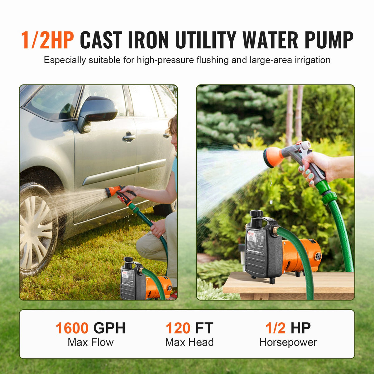 VEVOR Water Transfer Pump - Select Your Configuration - ZTB12HP1600GP77OKV1 - view 2