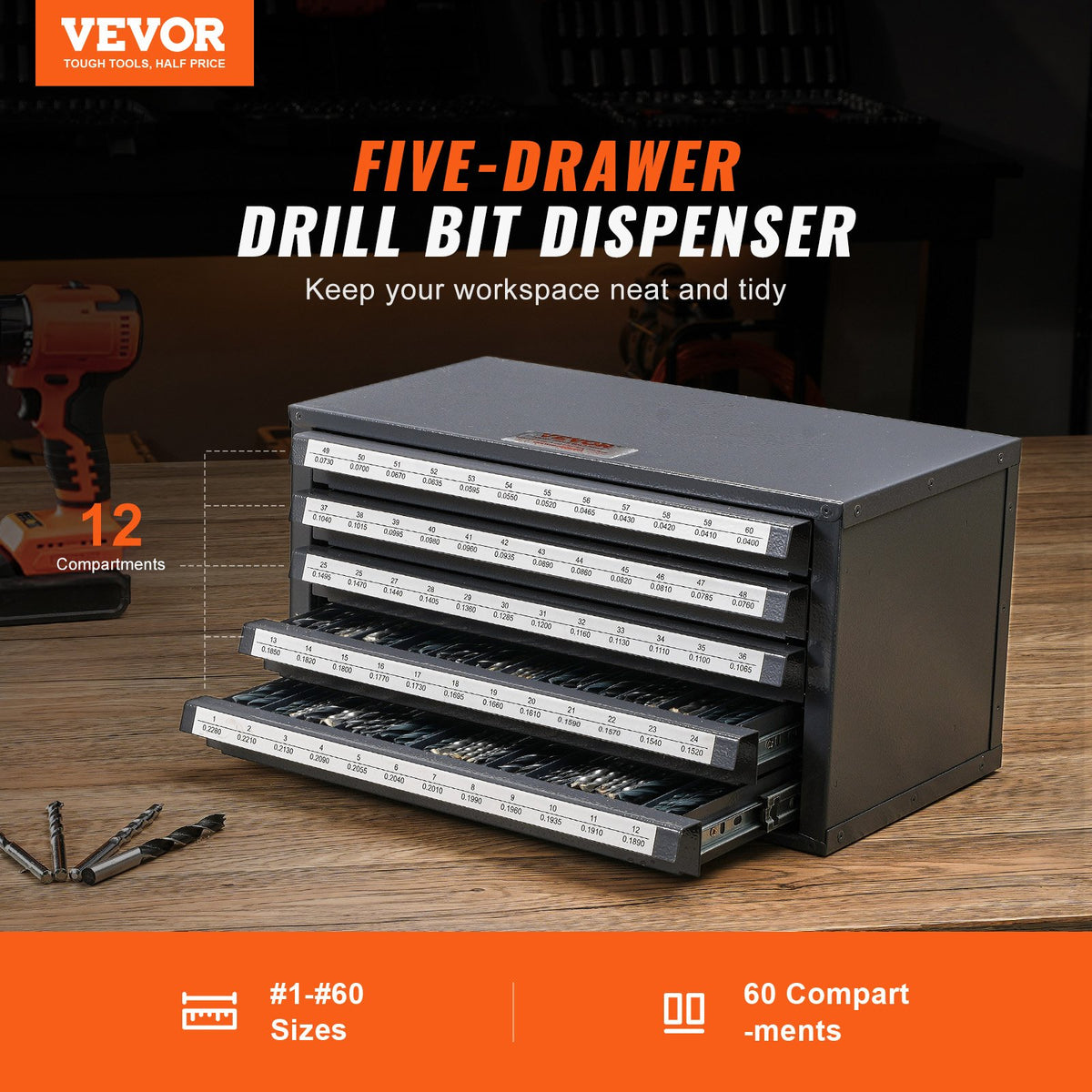 VEVOR Drill Organizer Cabinet - Select Your Configuration - ZTFPGJX1D60WON2CZV0 - view 2