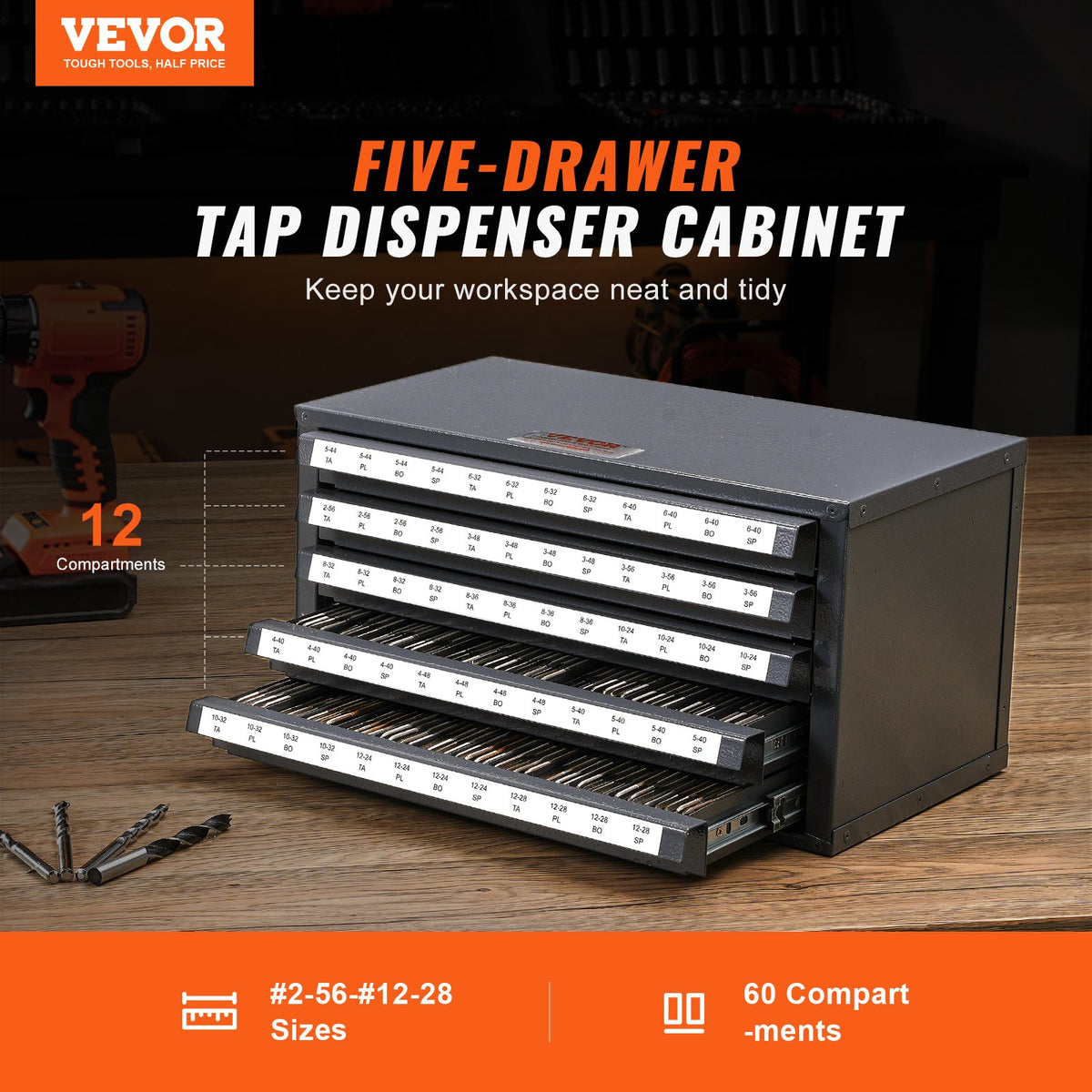 VEVOR Drill Organizer Cabinet - Select Your Configuration - ZTFPGJX256D1DU5WJV0 - view 2