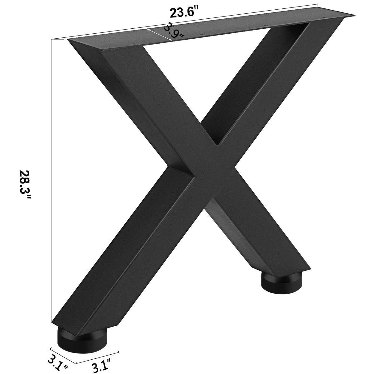 VEVOR X-Shape Steel Table Legs, 28x24 in, Set of 2 - view 2