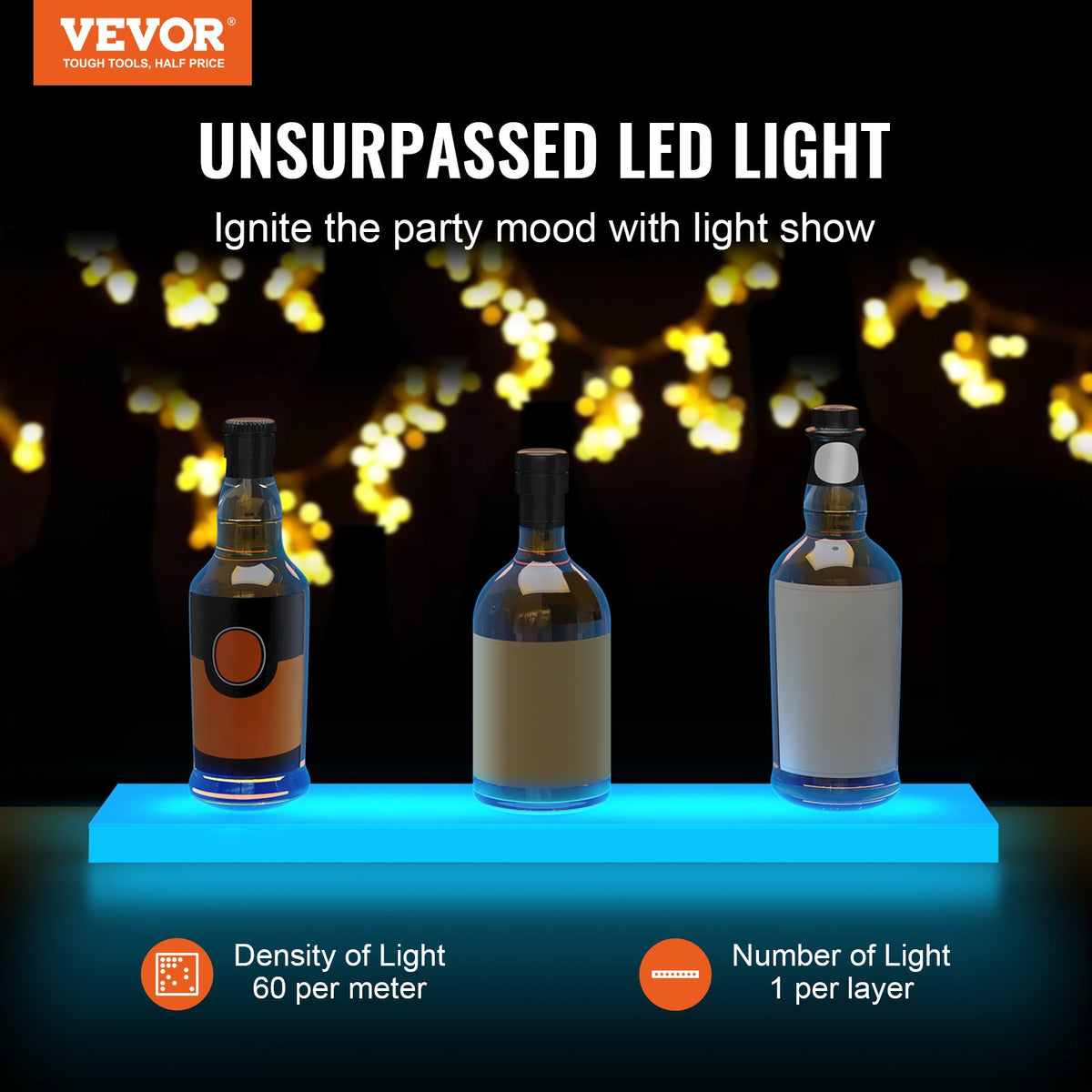 VEVOR Liquor Bottle Display Shelf - Select Your Configuration - ZTXJPLED124RF90SBV1 - view 2