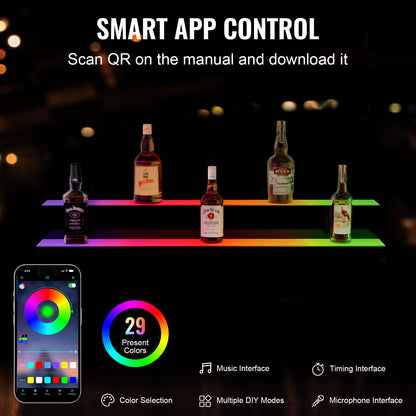 VEVOR Liquor Bottle Display Shelf - Select Your Configuration - ZTXJPLED240RF8ZR0V1 - view 3