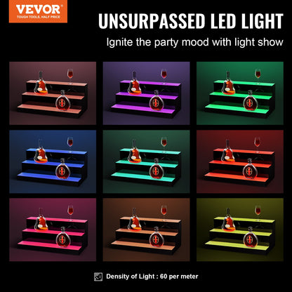 VEVOR Liquor Bottle Display Shelf - Select Your Configuration - ZTXJPLED324RFDT96V1 - view 2