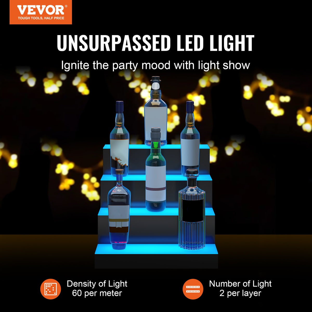 VEVOR Liquor Bottle Display Shelf - Select Your Configuration - ZTXJPLED416RFSVC4V1 - view 2