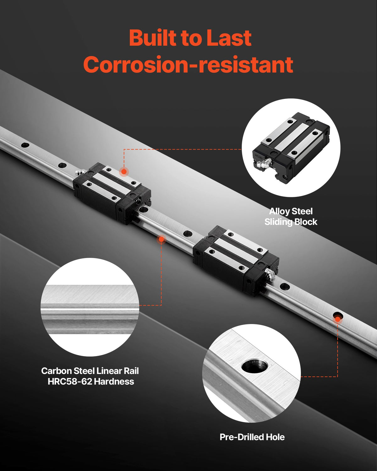 VEVOR Linear Guide Rail - Select Your Configuration - ZXDGHGR20MM1HEG7F001V0 - view 3