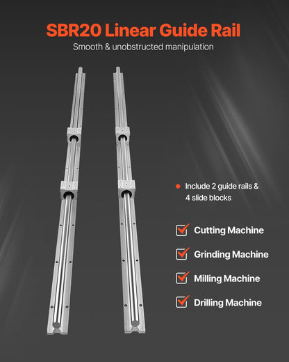 VEVOR Linear Guide Rail - Select Your Configuration - ZXDGSBR20MM15WNLNV0 - view 2