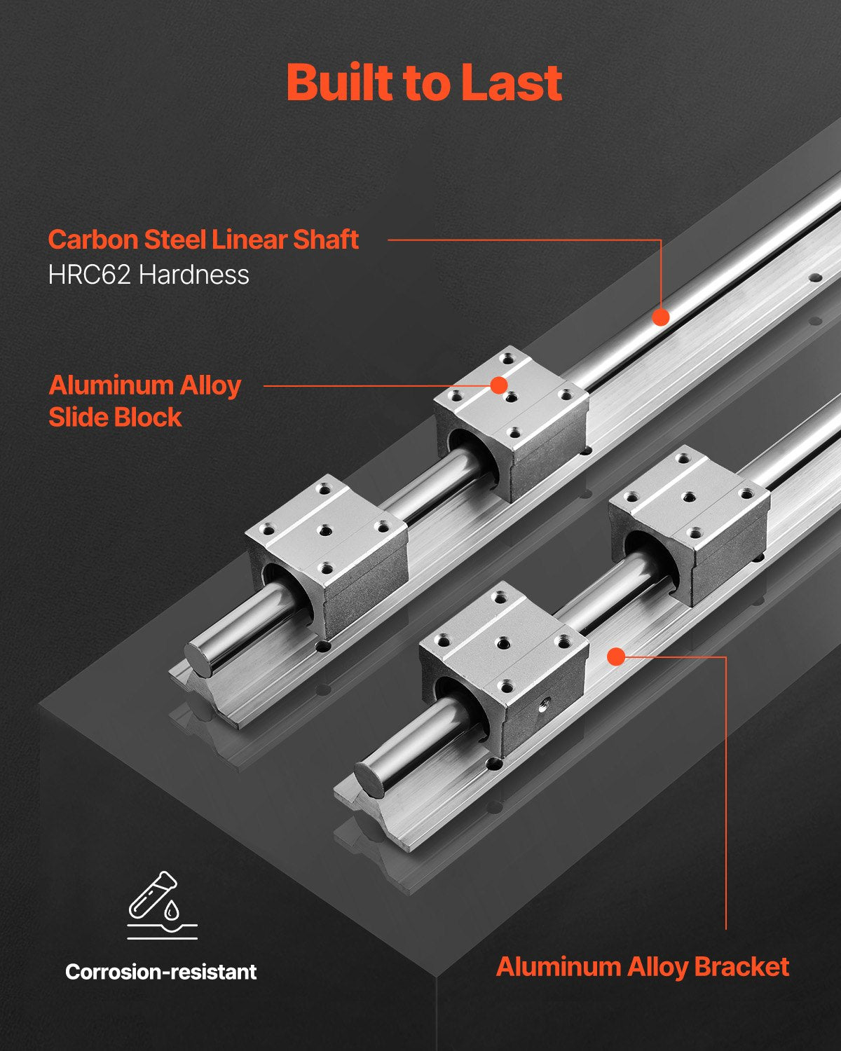 VEVOR Linear Guide Rail - Select Your Configuration - ZXDGSBR20MM15WNLNV0 - view 3
