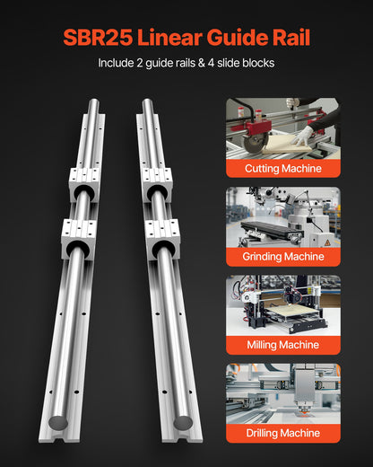 VEVOR Linear Guide Rail - Select Your Configuration - ZXDGSBR25MM1H0CIS001V0 - view 2