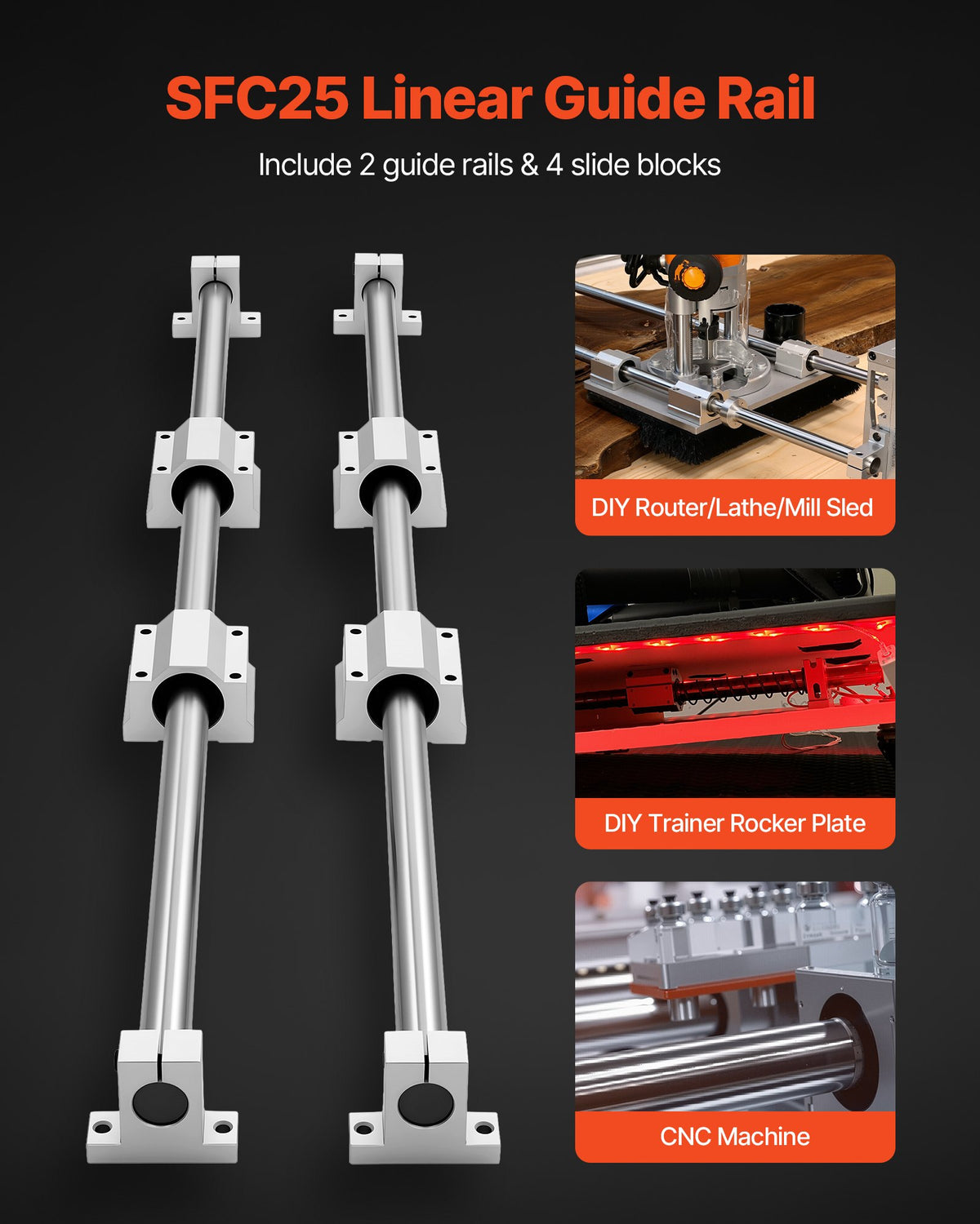 VEVOR Linear Guide Rail - Select Your Configuration - ZXDGSFCTZ25M5IAZ8001V0 - view 2