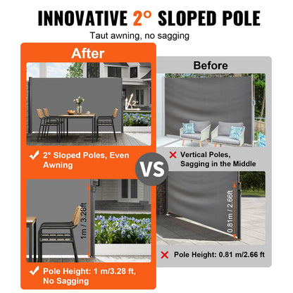 VEVOR Retractable Side Awnings - Select Your Configuration - ZYPF180X300CMGY01V0 - view 3
