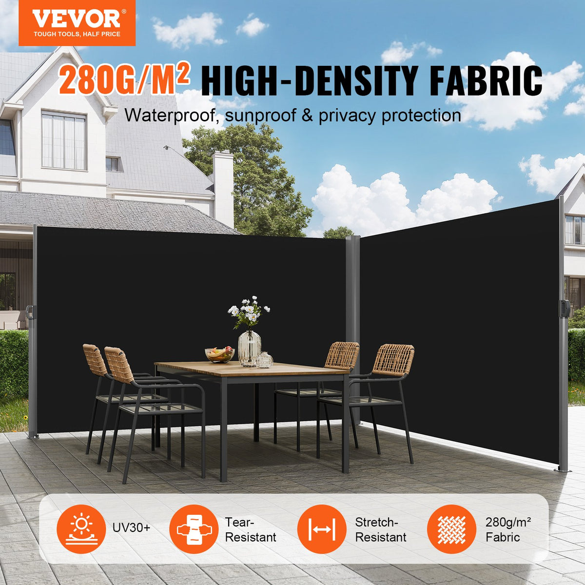 VEVOR Retractable Side Awnings - Select Your Configuration - ZYPF180X600CMBK01V0 - view 2