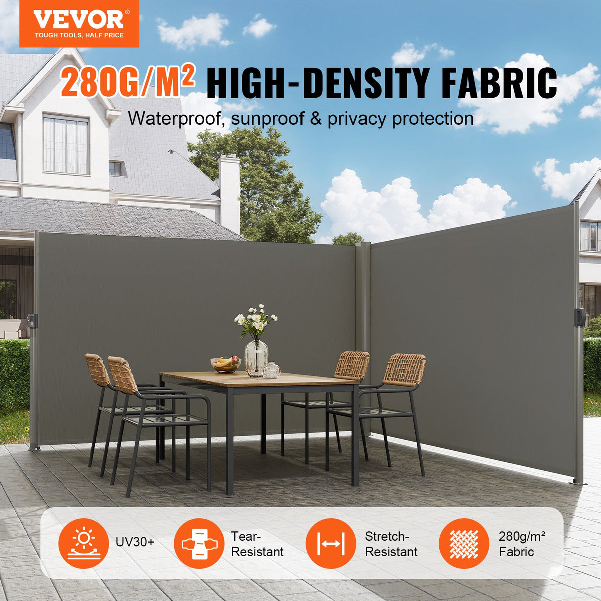 VEVOR Retractable Side Awnings - Select Your Configuration - ZYPF180X600CMGY01V0 - view 2