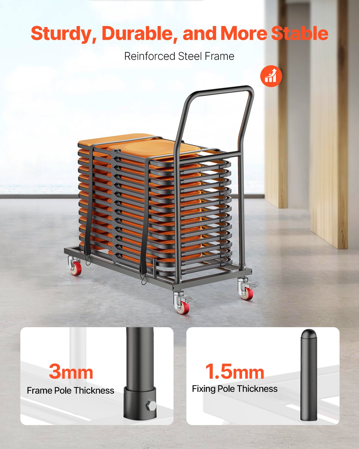 VEVOR Chairs Carts - Select Your Configuration - ZYTCYCHS25GLANMPJV0 - view 3