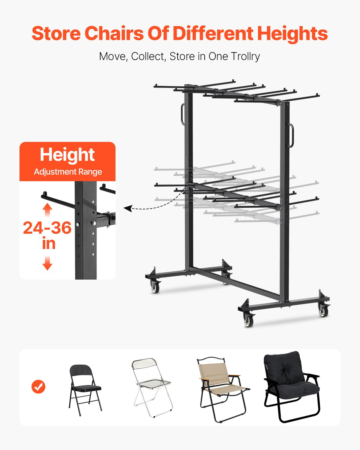 VEVOR Chairs Carts - Select Your Configuration - ZYTCYCHS84GDC8RPHV0 - view 3