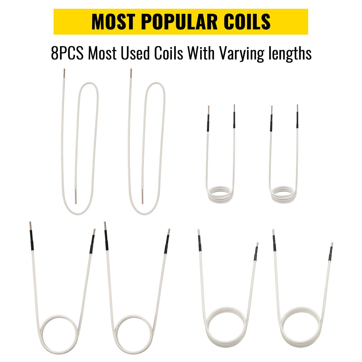 VEVOR Induction Heater Inductor Coil Kits, No-Flame Heat Accessories 8pcs, Heat Resistant Induction Heater Tool with Flexibility For Removing Rusty Bolts and Nuts - ZYXQJBXQ8PC62C10LV0 - view 2