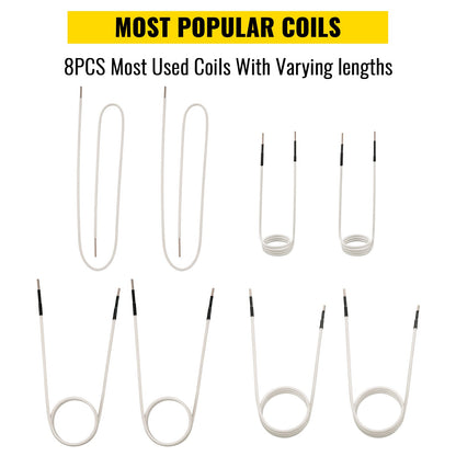 VEVOR Induction Heater Inductor Coil Kits, No-Flame Heat Accessories 8pcs, Heat Resistant Induction Heater Tool with Flexibility For Removing Rusty Bolts and Nuts - ZYXQJBXQ8PC62C10LV0 - view 2