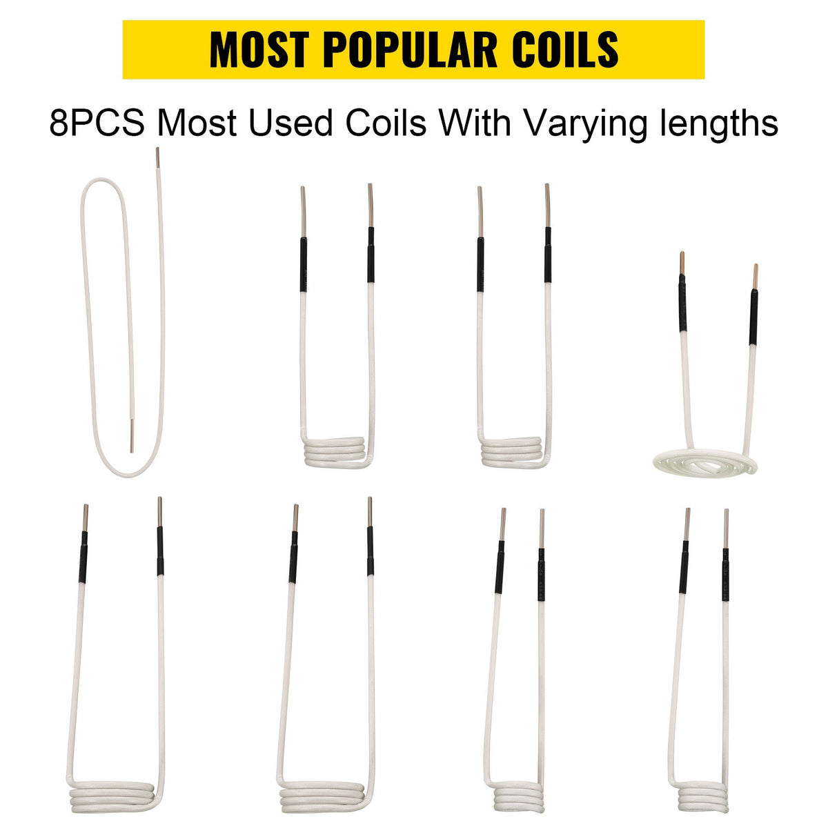VEVOR Induction Heater Coil Kit 8PCS Most Used Induction Heater Coils with Varying Lengths, Heat Resistant Induction Heater Tool with Flexibility and Long Lifespan For Removing Rus - ZYXQJBXQ8PC71LL24V0 - view 2