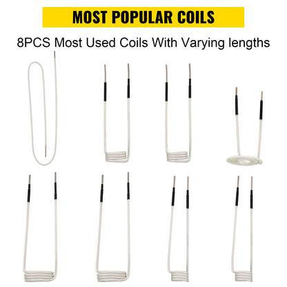 VEVOR Induction Heater Coil Kit 8PCS Most Used Induction Heater Coils with Varying Lengths, Heat Resistant Induction Heater Tool with Flexibility and Long Lifespan For Removing Rus - ZYXQJBXQ8PC71LL24V0 - view 2