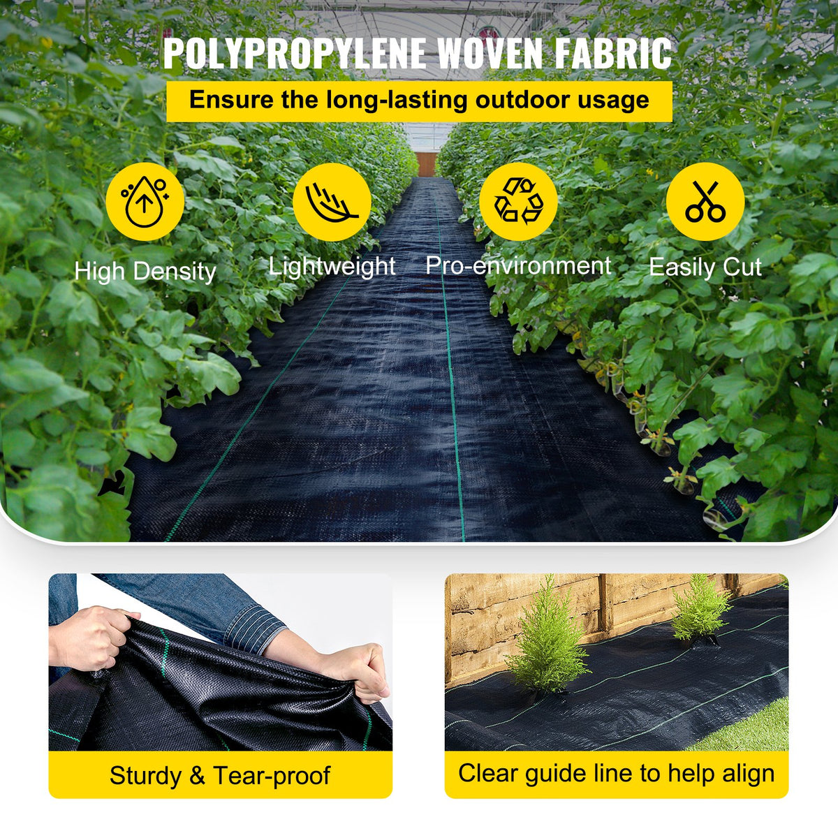 VEVOR PP Weed Barrier Fabric and Others - Select Your Configuration - ZZZP4.1OZ6X250FCBV0 - view 3