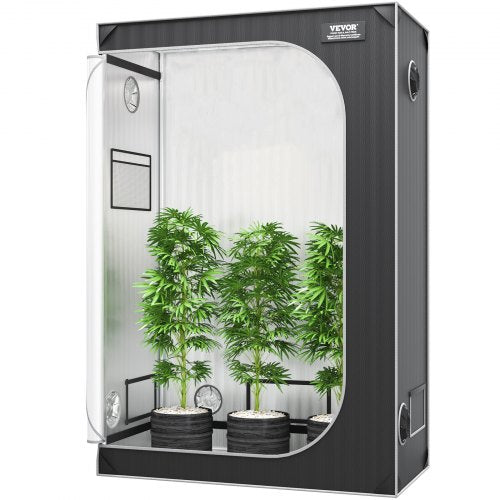 VEVOR 2x4 Grow Tent, 48'' x 24'' x 72'', High Reflective 2000D Mylar Hydroponic Growing Tent with Observation Window, Tool Bag and Floor Tray for Indoor Plants Growing - ZZZPJSJSJTHSH52N5V0 - view 1