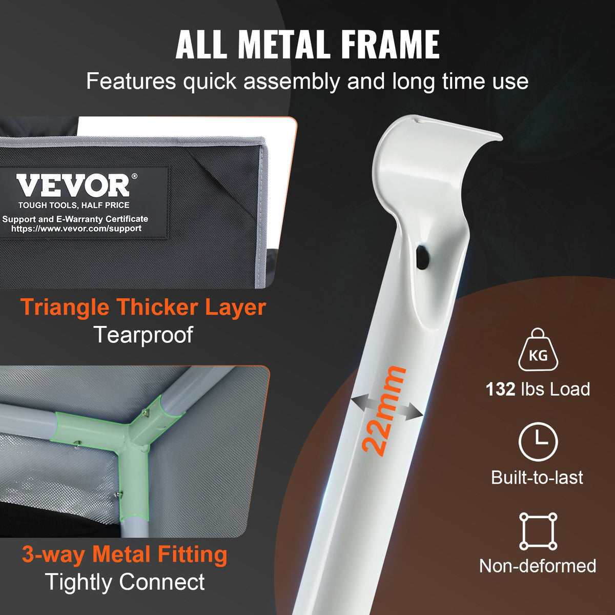 VEVOR 2x4 Grow Tent, 48'' x 24'' x 72'', High Reflective 2000D Mylar Hydroponic Growing Tent with Observation Window, Tool Bag and Floor Tray for Indoor Plants Growing - ZZZPJSJSJTHSH52N5V0 - view 3
