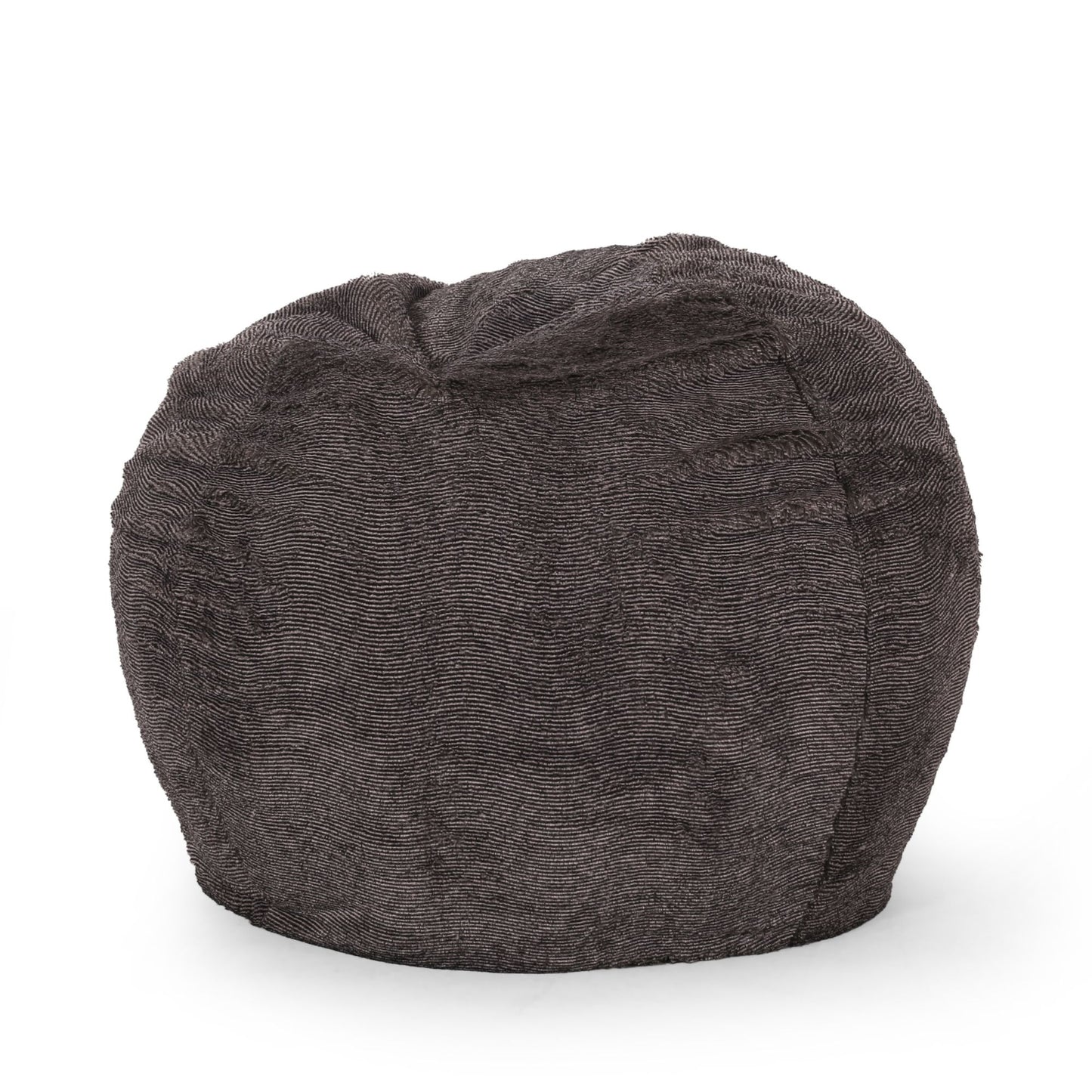 Vida 3 Foot Rounded Faux Fur Bean Bag, Brown/Beige image 3