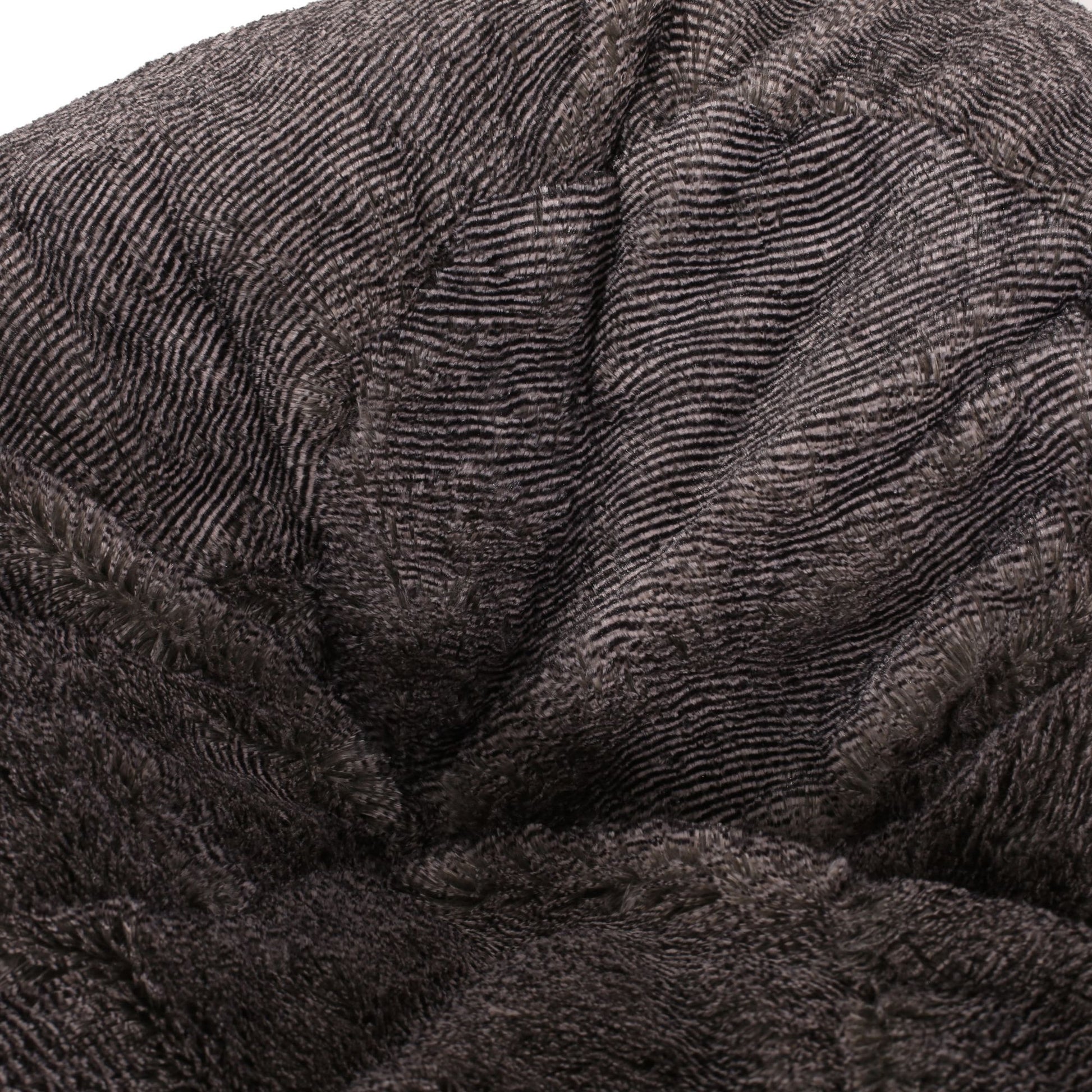 Vida 3 Foot Rounded Faux Fur Bean Bag, Brown/Beige image 4