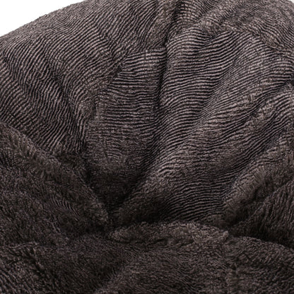 Vida 3 Foot Rounded Faux Fur Bean Bag, Brown/Beige image 4