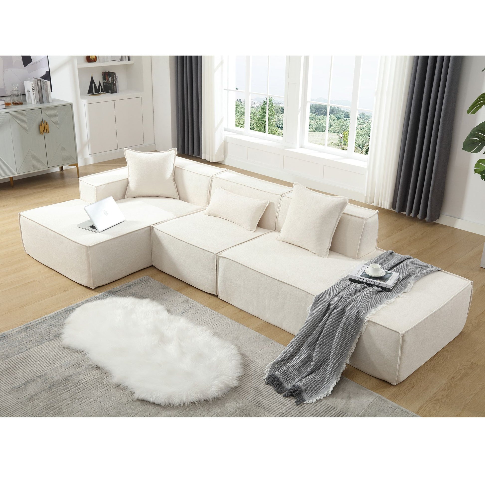 [VIDEO PROVIDED] Modular combination living room sofa set, modern minimalist sofa, free installation sofa, L-shaped, Ita image 2