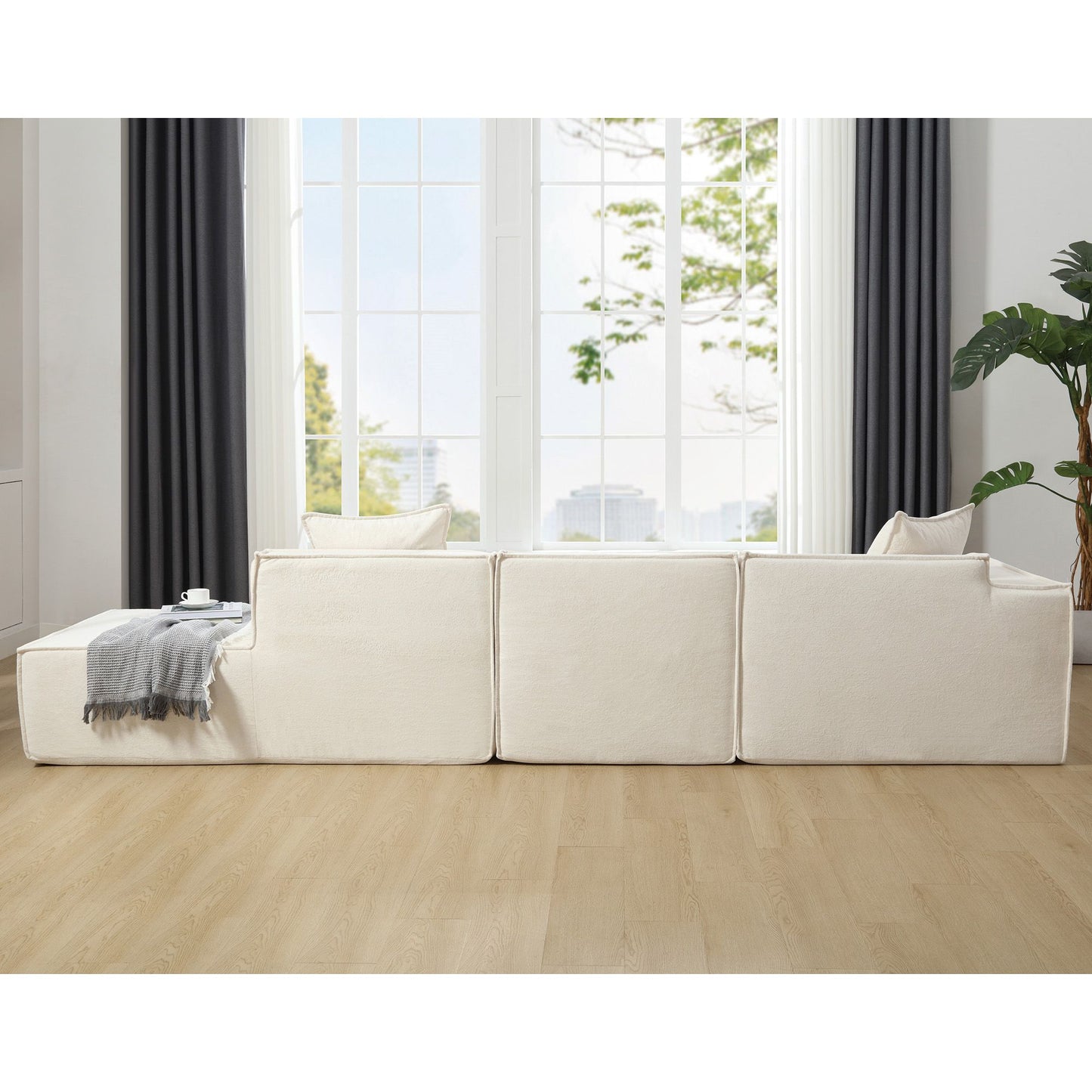 [VIDEO PROVIDED] Modular combination living room sofa set, modern minimalist sofa, free installation sofa, L-shaped, Ita image 3