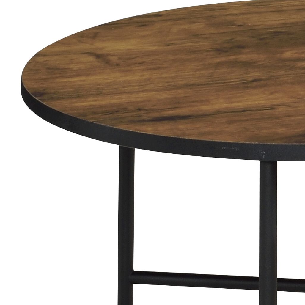 Vintage Oak and Black 2 Pieces Nesting Tables image 3
