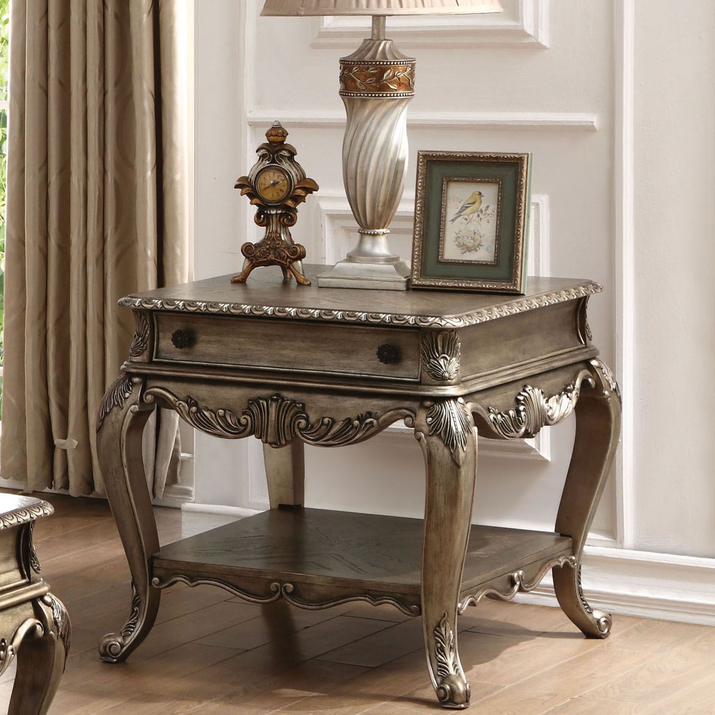 Vintage Oak Rectangular End Table image 4