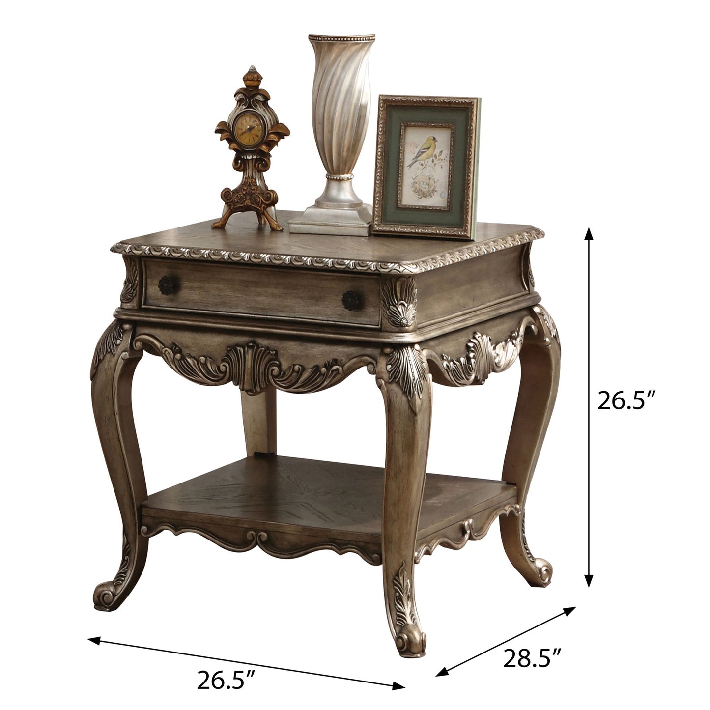 Vintage Oak Rectangular End Table image 3