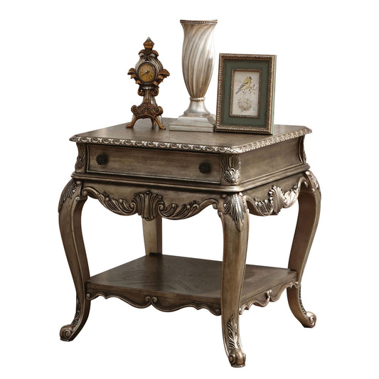 Vintage Oak Rectangular End Table image 1