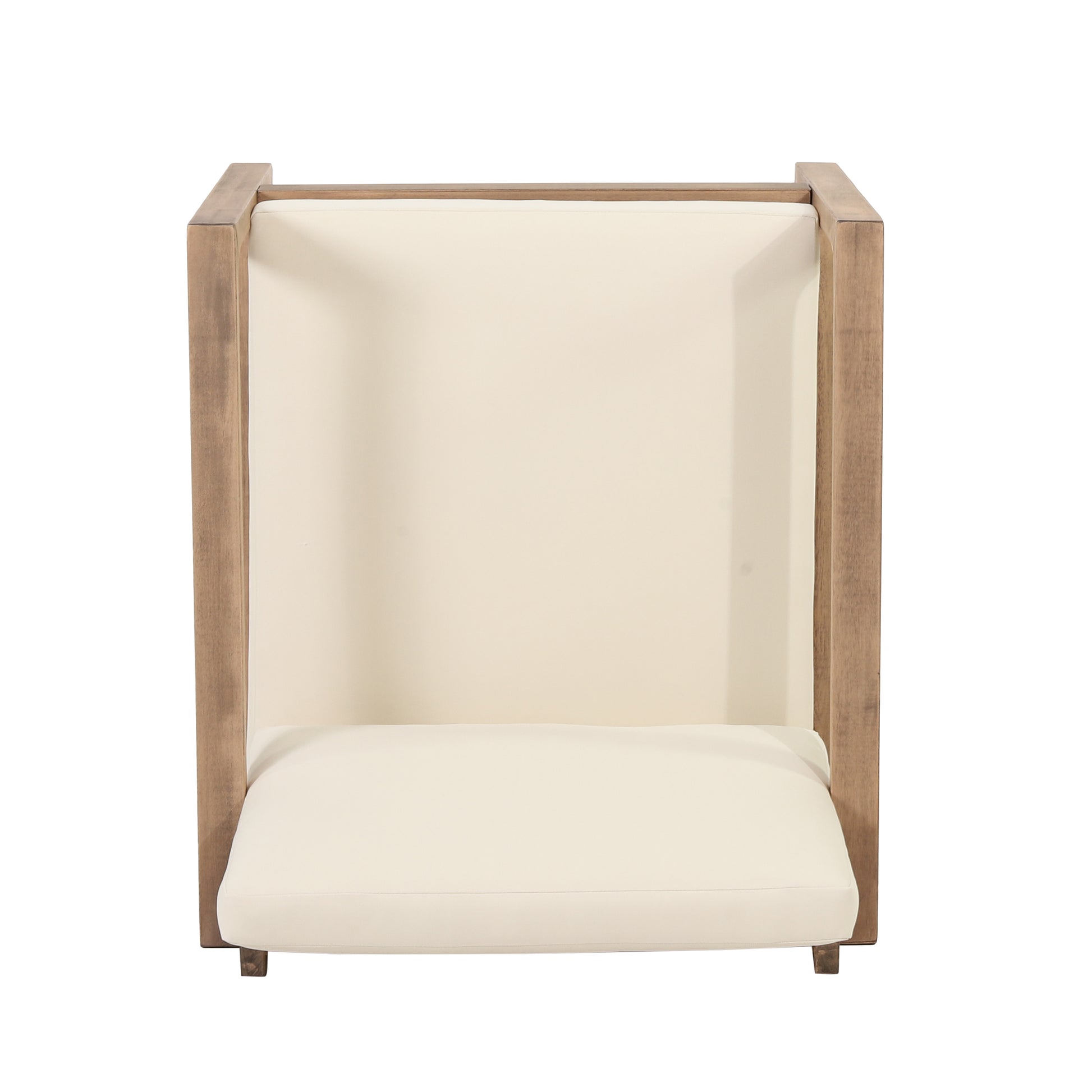 Outdoor Acacia Wood Patio Club Chair, Wood Patio Furniture,Waterproof Thick Cushion Deep Seating for Porch, Garden, Backyard, Balcony, Brown Wash and Beige Cushion image 8