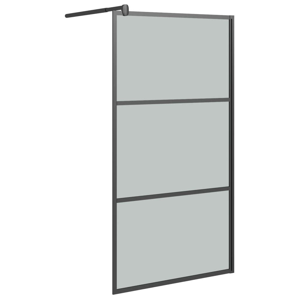 Walk-in Shower Wall 39.4"x76.8" Dark ESG Glass Black image 2