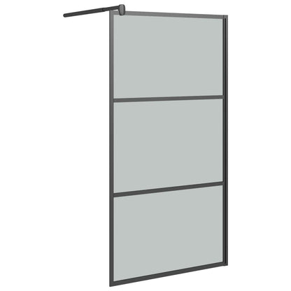 Walk-in Shower Wall 39.4"x76.8" Dark ESG Glass Black image 2