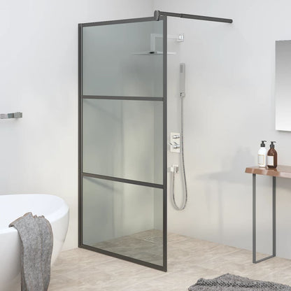 Walk-in Shower Wall 39.4"x76.8" Dark ESG Glass Black image 1