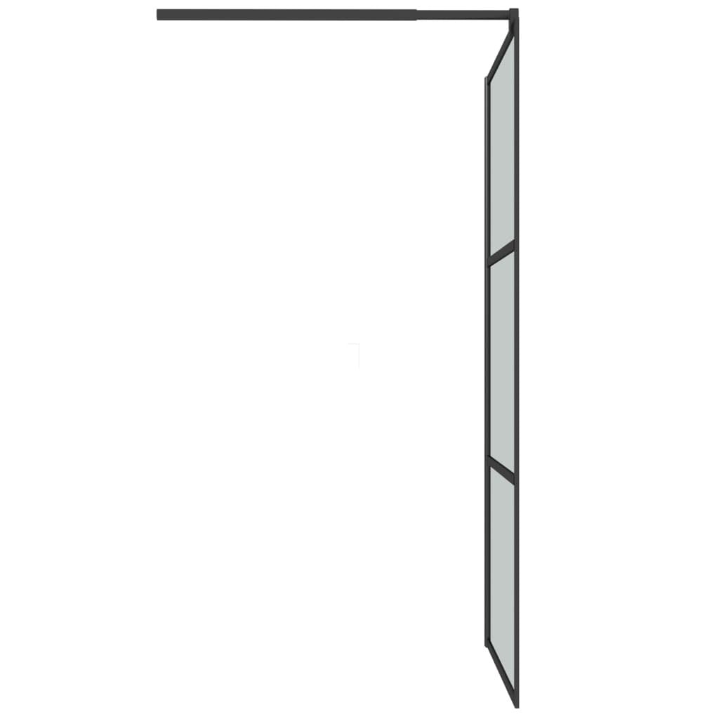 Walk-in Shower Wall 39.4"x76.8" Dark ESG Glass Black image 5