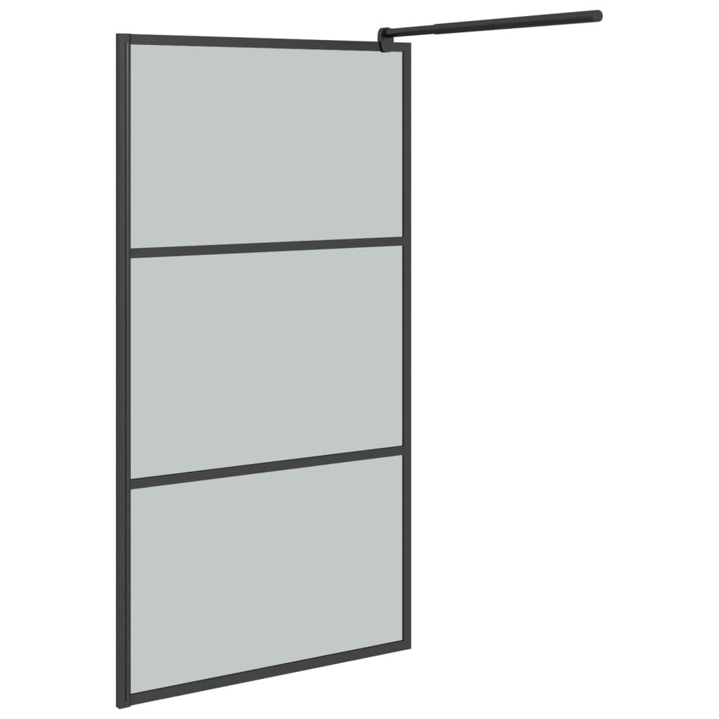 Walk-in Shower Wall 39.4"x76.8" Dark ESG Glass Black image 4